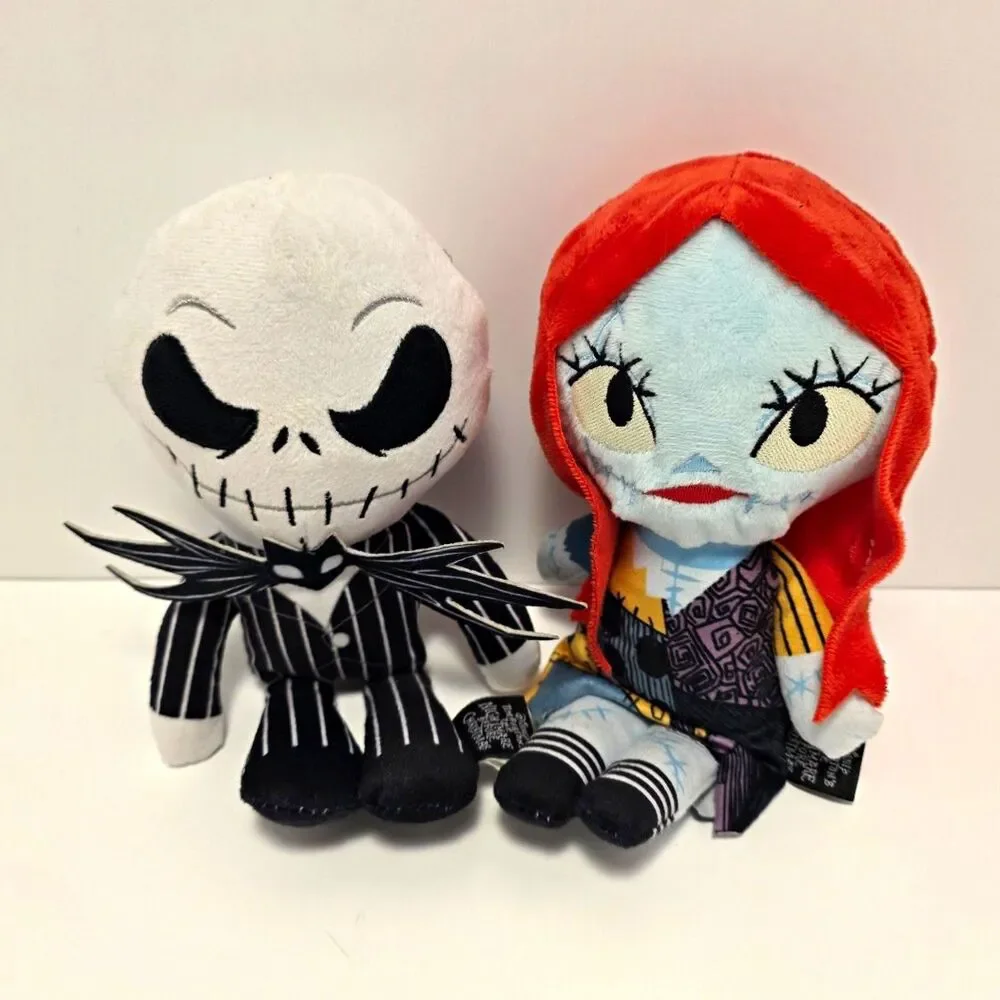 Disney The Nightmare Before Christmas Jack Skellington & Sally Plush Dolls Set